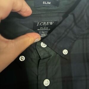 MEN: J. Crew Men's Slim Fit Flex Washed Shirt - Black